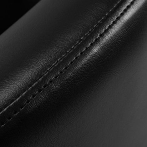 Fauteuil de coiffure Gabbiano Malaga or noir — gros plan surface
