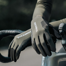Gants de bicyclette amorti de la taille complète L - Noir