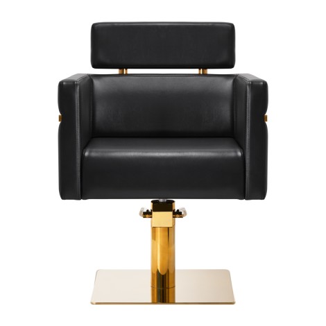 Gabbiano kappersstoel Toledo goud zwart — vooraanzicht