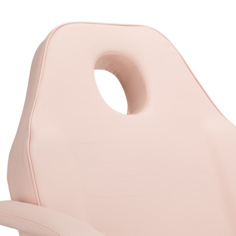 Cadeira cosmética hidráulica Basic 210 rosa — close-up do encosto