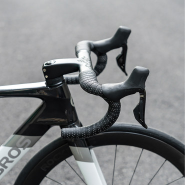 Volante de bicicleta com PU padrão de Velor - Cinza
