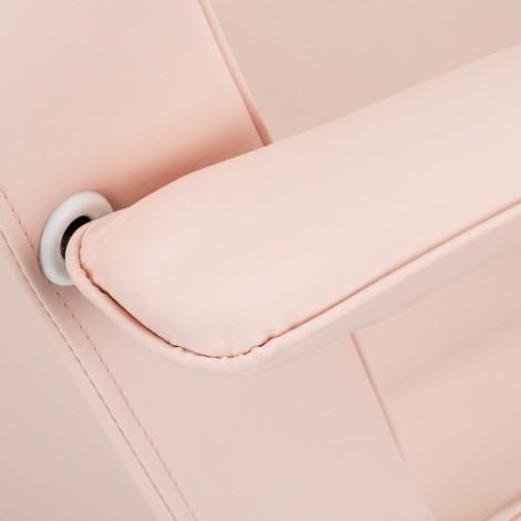 Hydraulischer Kosmetikstuhl Basic 210 in Pink — Detailaufnahme Armlehne