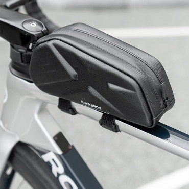 Bolsa de bicicleta enrijecida impermeável no quadro 1.4L - preto