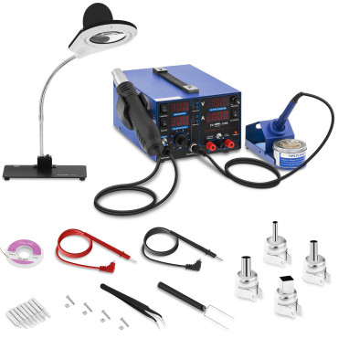 Estação de solda profissional com 3in1 lâmpada de aumento de USB Stamos Soldering SEC-ĺş-22