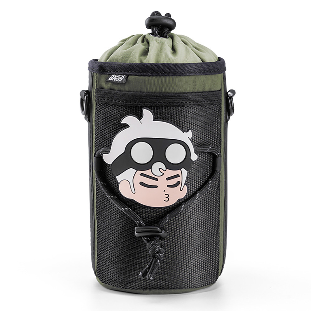 Bolsa de bicicleta para uma garrafa de garrafa de água com uma alça de braço 1L - verde