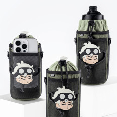 Bolsa de bicicleta para uma garrafa de garrafa de água com uma alça de braço 1L - verde