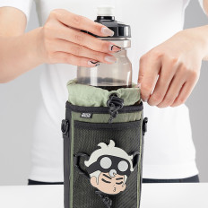 Bolsa de ciclismo para una botella de botella de agua con una correa de brazo 1L - verde