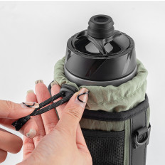 Bolsa de ciclismo para una botella de botella de agua con una correa de brazo 1L - verde