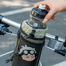 Bicycle bag for a can bottle with strap for 1 l - green