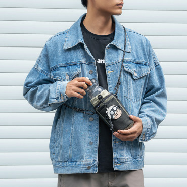 Dviračių krepšys už buteliuko buteliuko su 1L rankos dirželiu - žalia