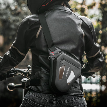Borsa da moto. Sachet sulla gamba. Cintura UDO. Braccio - nero