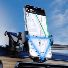 Suporte de carro no smartphone F2N Checkered 360 graus aeronaves - preto