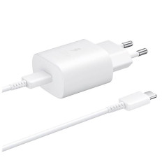 Samsung USB-C 25W Nätverksladdare med USB-C-kabel - Vit