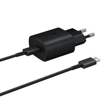 Samsung φορτιστή δικτύου USB-C 25W με καλώδιο USB-C - μαύρο