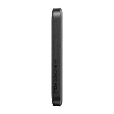 PowerBank Inductive 5000mAh USB-A USB-C 20W med USB-C-kabel - svart