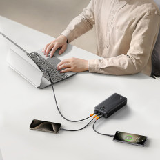 PowerBank 20000MAH USB-C USB-A 22,5W - melns