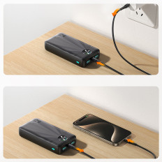 PowerBank 20000MAH USB-C USB-A 22,5W - melns