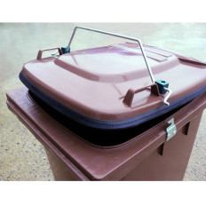 Basket Container Bullet Gastro with Tall Garbage Cover Bio food waste - brown 120l