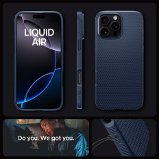 Fallfall på iPhone 16 Pro Max flytande luft - blå
