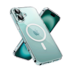 Geval op iPhone 16 Plus Classy Clear Magnetic met Magsafe - Transparant