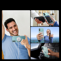 Slučaj na iPhoneu 16 plus elegantan jasan magnet s magsafe - transparentan