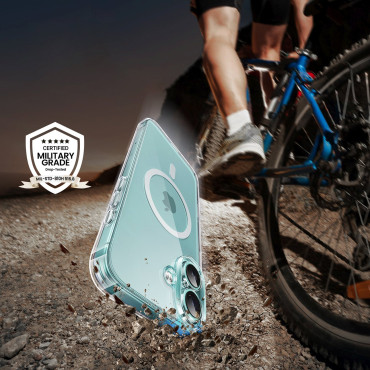 Slučaj na iPhoneu 16 plus elegantan jasan magnet s magsafe - transparentan