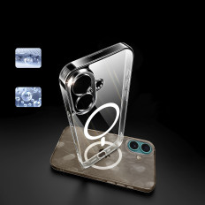 Caso en el iPhone 16 más con clase magnético claro con Magsafe - Transparente