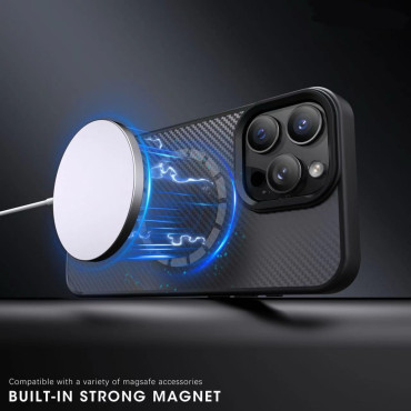 HAPE CAP til Samsung Galaxy S25 Carbon Fiber Case Z Magsafe - Brun