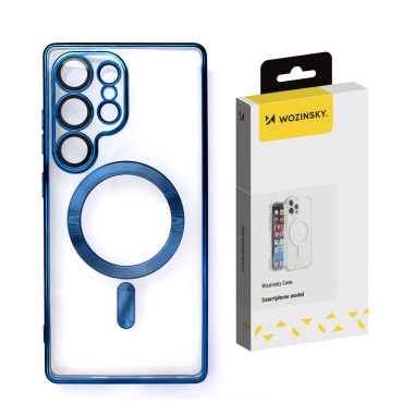 Beschermhoes voor Samsung Galaxy S25 gegalvaniseerde koffer met Magsafe - blauw