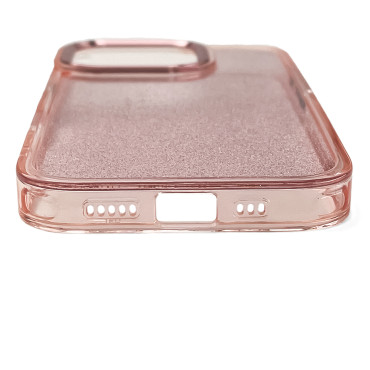 Beschermhoes voor Samsung Galaxy S24 Fe Glitter Case - Roze met Brocade