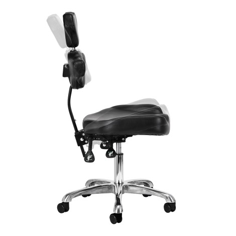 Silla de tatuaje PRO INK 973 ajustable y ergonómica negra — vista lateral