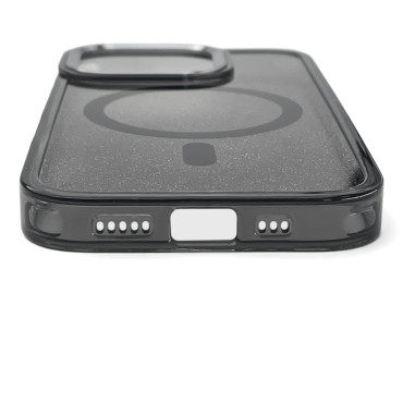 "Samsung Galaxy S24 Fe" blizgantis dėklas "Magsafe" - juoda su brokatu