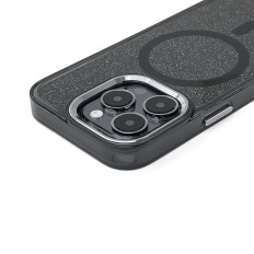 "Samsung Galaxy S24 Fe" blizgantis dėklas "Magsafe" - juoda su brokatu