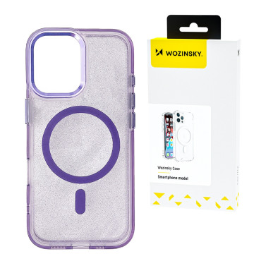 Samsung Galaxy S24 Fe Glitter Case Magsafe - Paars met Brocade