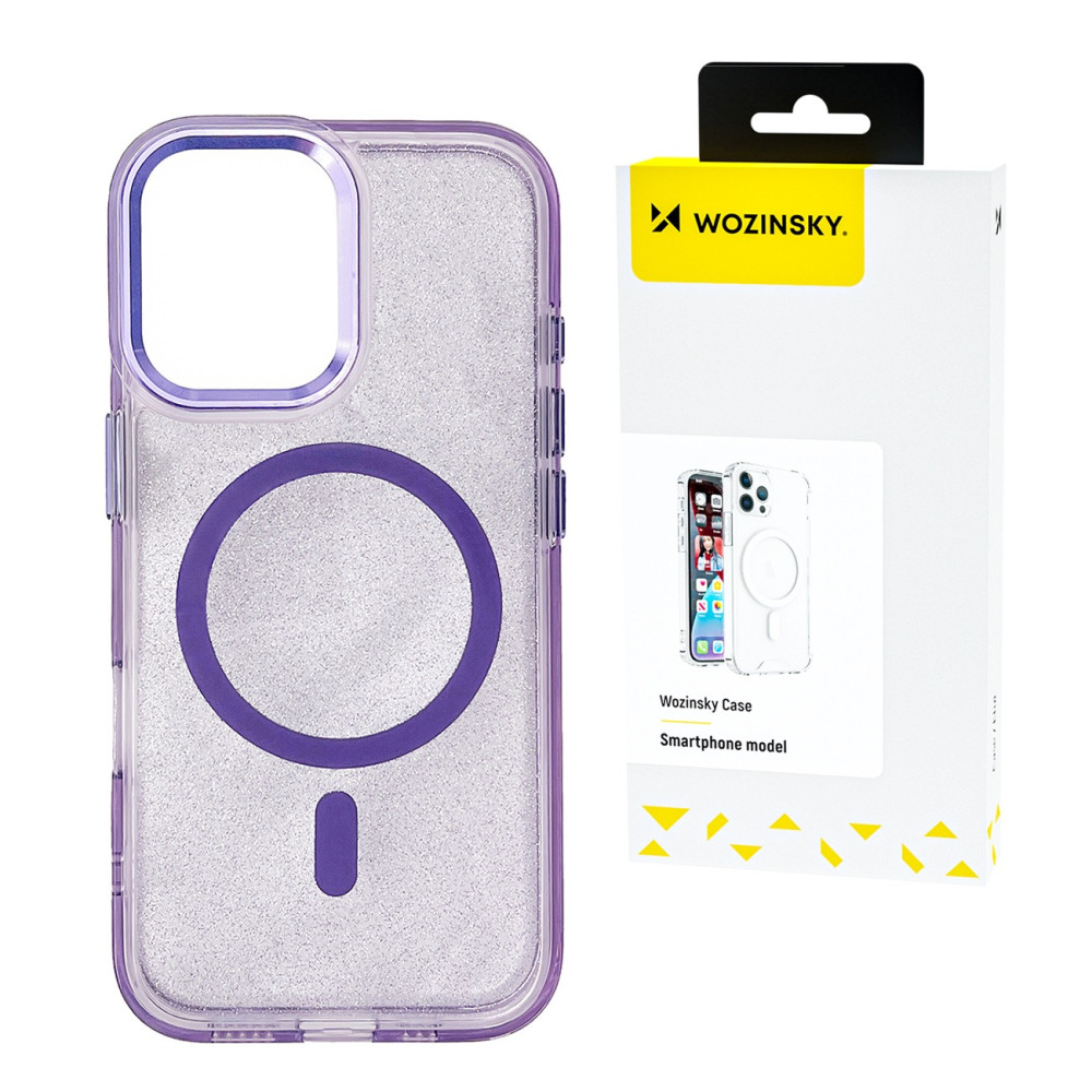 Samsung Galaxy S24 Fe Glitter Case Magsafe - Paars met Brocade