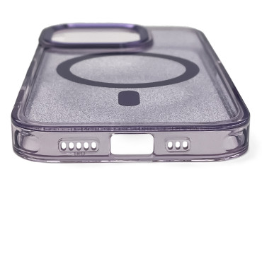 Samsung Galaxy S24 Fe Glitter Case Magsafe - Paars met Brocade
