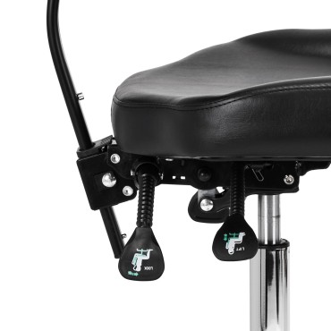 PRO INK 973 ergonomski nastavljiv stol za tetovaže, črn — povečava sedeža