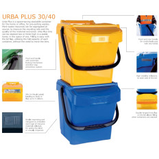 Basket container for segregation sorting rubbish Urba Plus 40L - blue