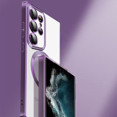 Case Cover Samsung Galaxy S24 Fe galvanizēts Magsafe - Rozā