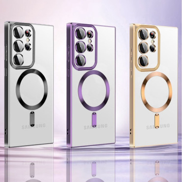 Case deksel til Samsung Galaxy S24 Fe Electroplated Magsafe - Blå