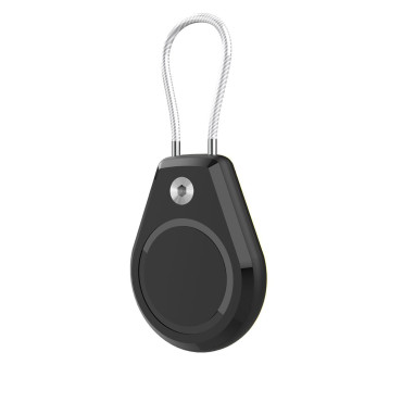 Vodoodporna primer za lokator Apple AIRTAG z jekleno vrvico - črna