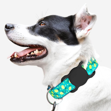 Caso para el localizador Apple Silicona Airtag para un collar de perro o gato - Negro