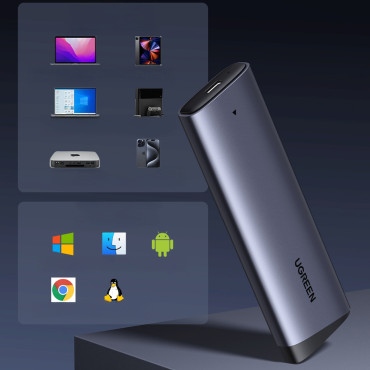 Gehäuse für Disk M.2 NVME PCIe SSD - Silber