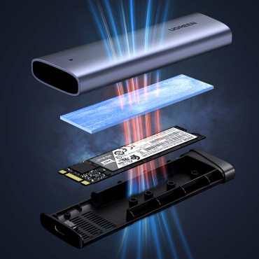 Boliger til disk M.2 NVME PCIE SSD - Sølv