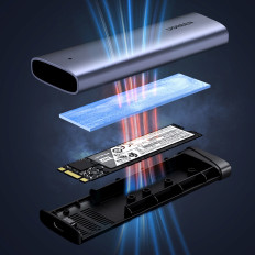 Huisvesting voor schijf M.2 NVME PCIE SSD - Zilver