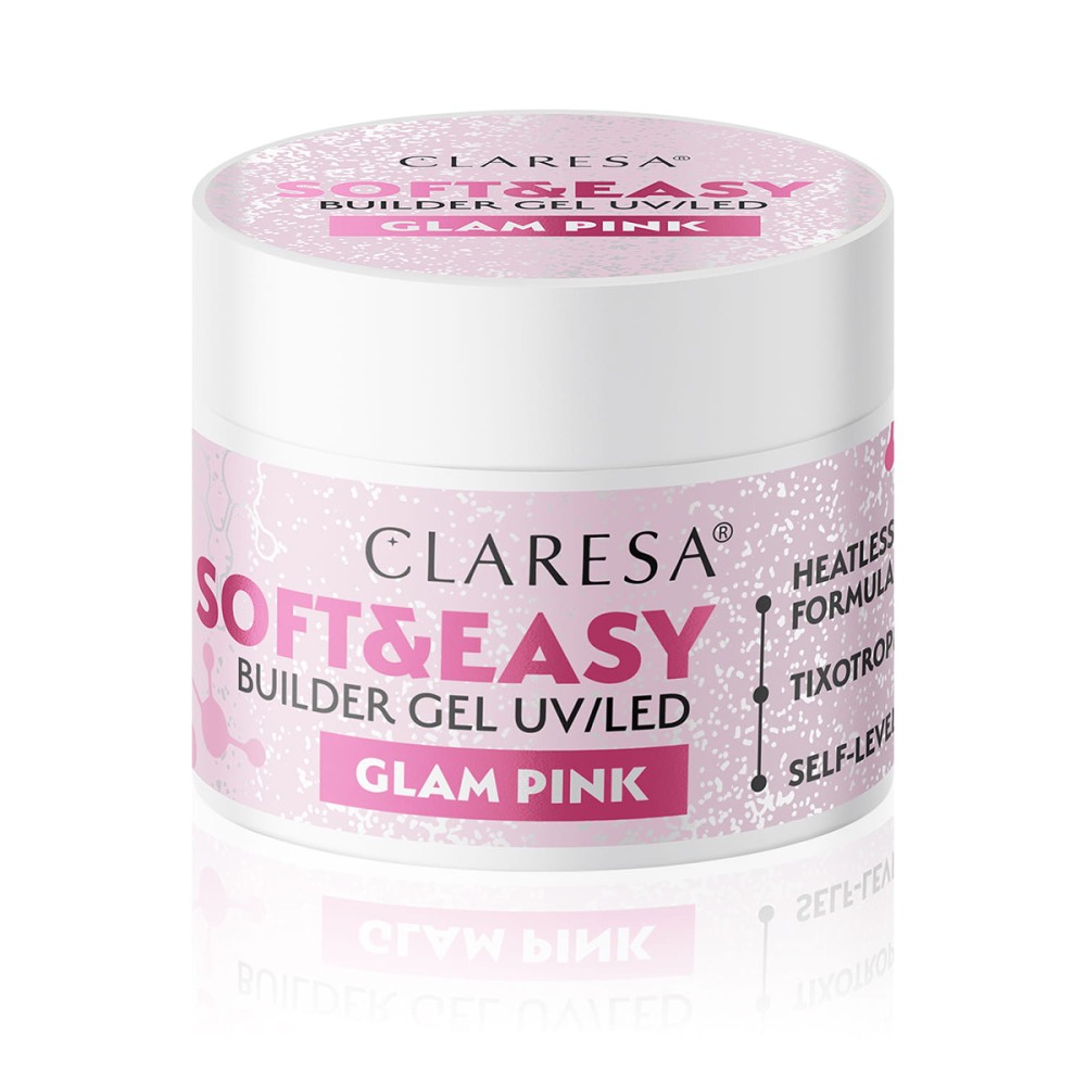 Claresa builder gel Soft&Easy glam pink 90g — front view