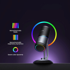 Mikrofon az USB-A íróasztalon RGB LED - ezüst