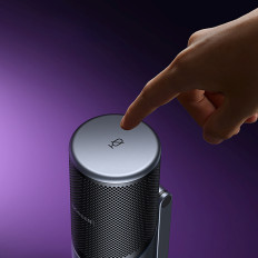 Microphone debout sur le bureau USB-A RGB LED - Argent