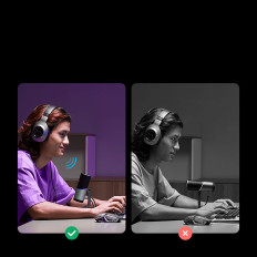 Mikrofon az USB-A íróasztalon RGB LED - ezüst