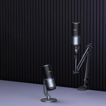 Mikrofon stojící na USB-Desk RGB LED - Silver